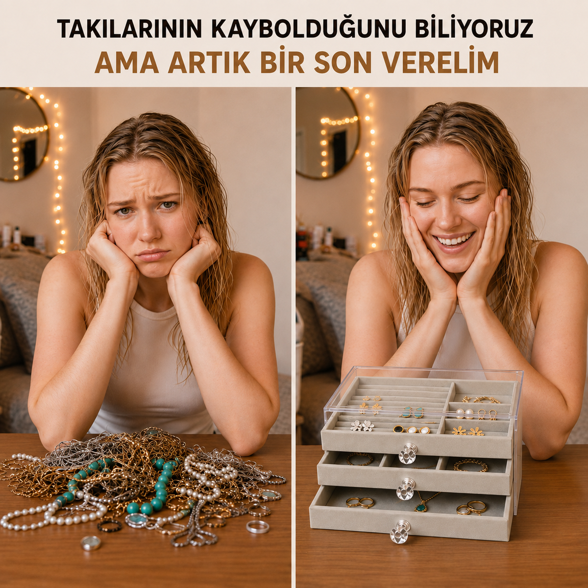 Piev 3 Katlı Takı Organizeri