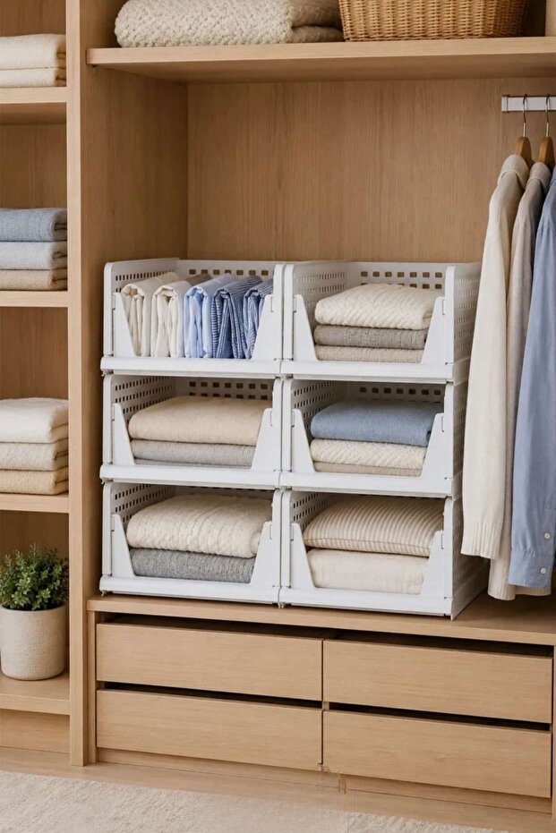 Piev Dolap İçi Kayar Raf Organizer 3’lü Set – Beyaz