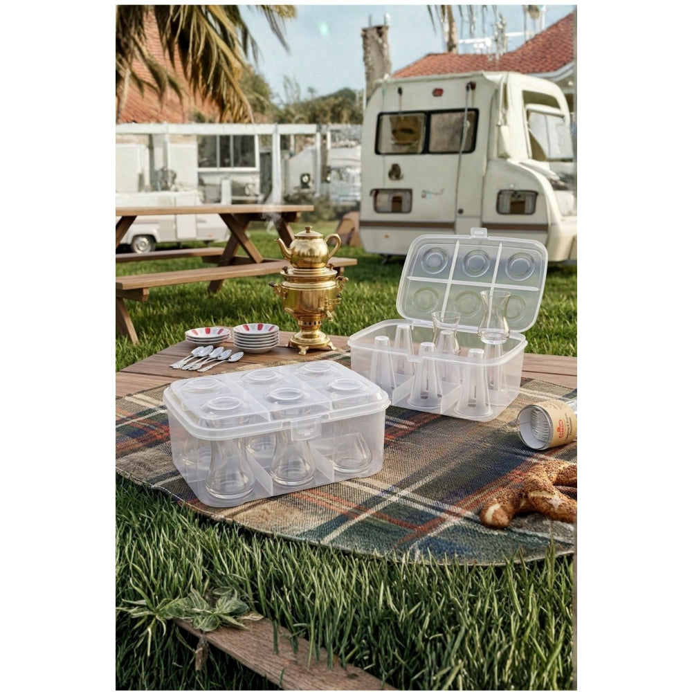 Piev Pratik 6 Bölmeli Çay Bardağı Taşıma Aparatı Kabı UR-3370