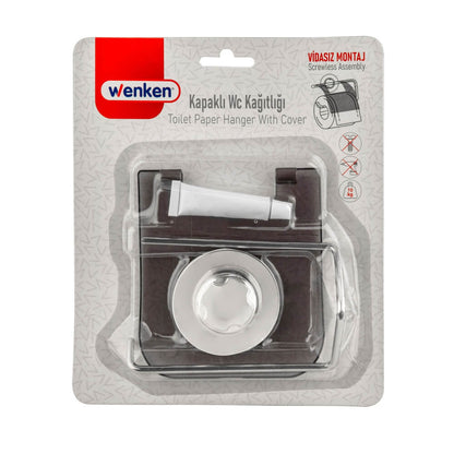 Wenken Vidasız Ultra Güçlü Yapıştırma Lüks Krom Kapaklı Tuvalet Kağıtlık UR-3381