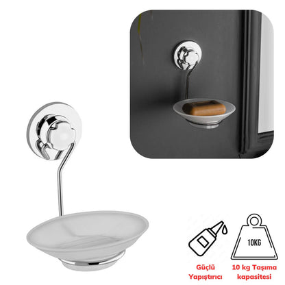 Wenken Vidasız Ultra Güçlü Yapıştırma Lüks Krom Sabunluk UR-3392