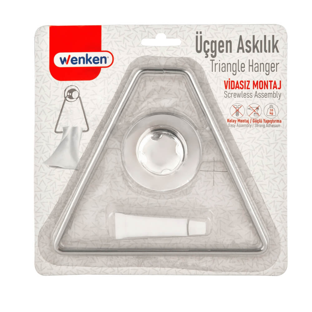 Wenken Vidasız Ultra Güçlü Yapıştırma Lüks Krom Üçgen Havlu Askılığı UR-3379