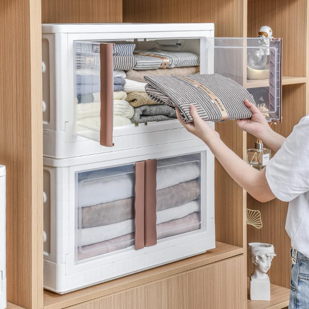 Piev Özgen Çok Amaçlı Kapaklı Portatif İstiflenebilir Tekerlekli Organizer Dolap 4 Lü Antrasit P5047