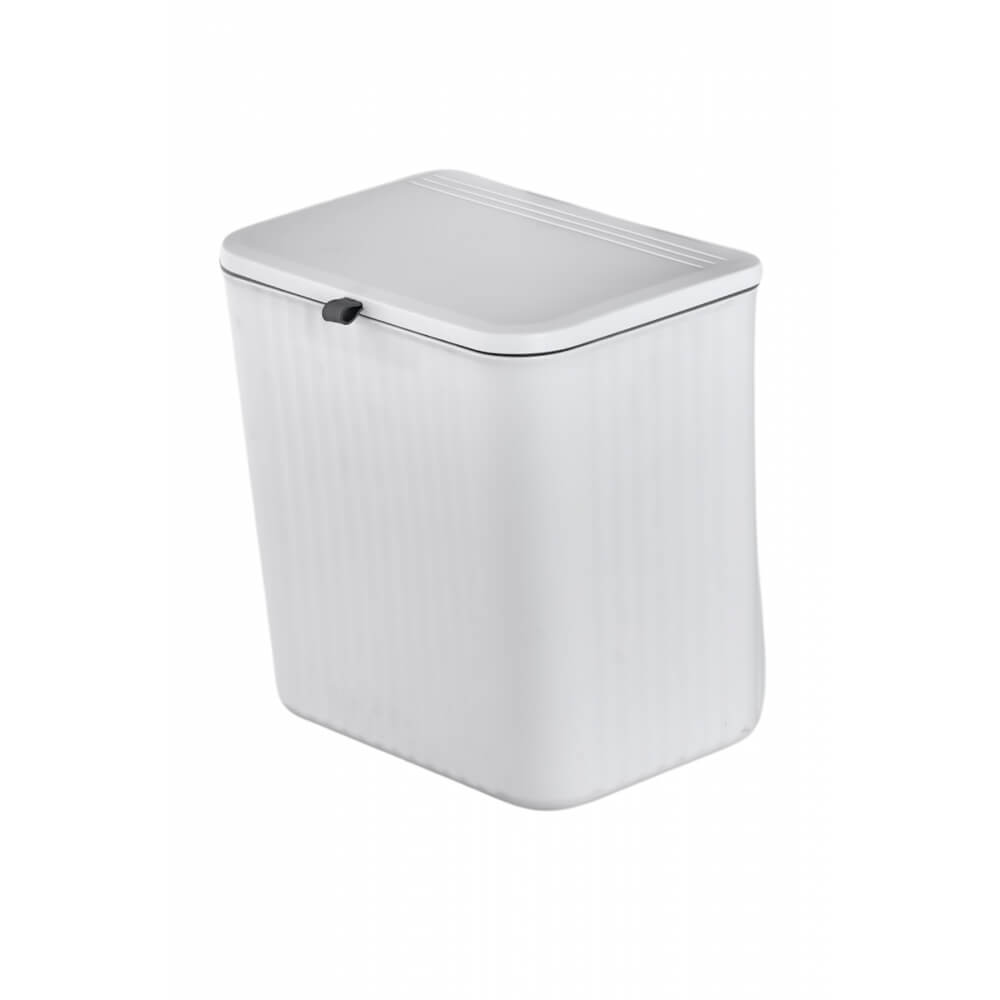 Piev Mutfak Tezgah Üstü Dolap Askılı Kapaklı 15 Lt Çöp Kovası Beyaz P5285