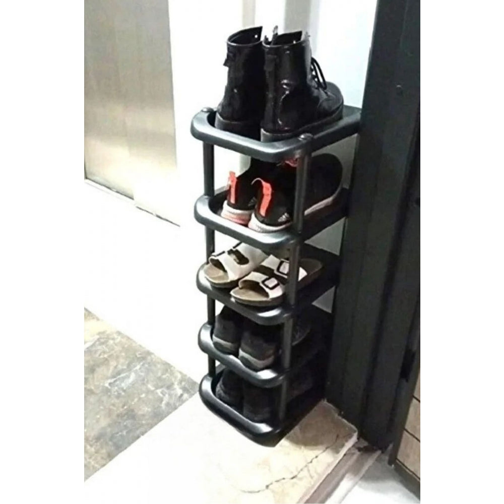 Piev Plastik Tekli 5 Katlı Ayakkabılık Siyah P5400