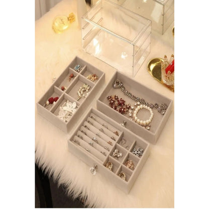 Piev House By House Çekmeceli Aynalı ve Üç Katlı Çekmeceli Takı Kozmetik Organizer İkili Set P5403