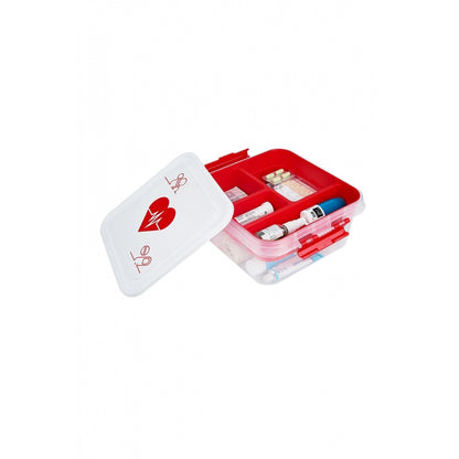 Piev 4 Bölmeli Kapaklı Ecza Dolabı Kutusu 4.5 Lt P5441