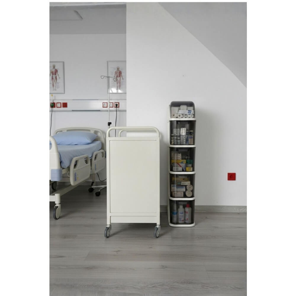 Piev Slim 5 Katlı Çekmeceli Tekerlekli Mutfak Ve Banyo Dolabı P5466