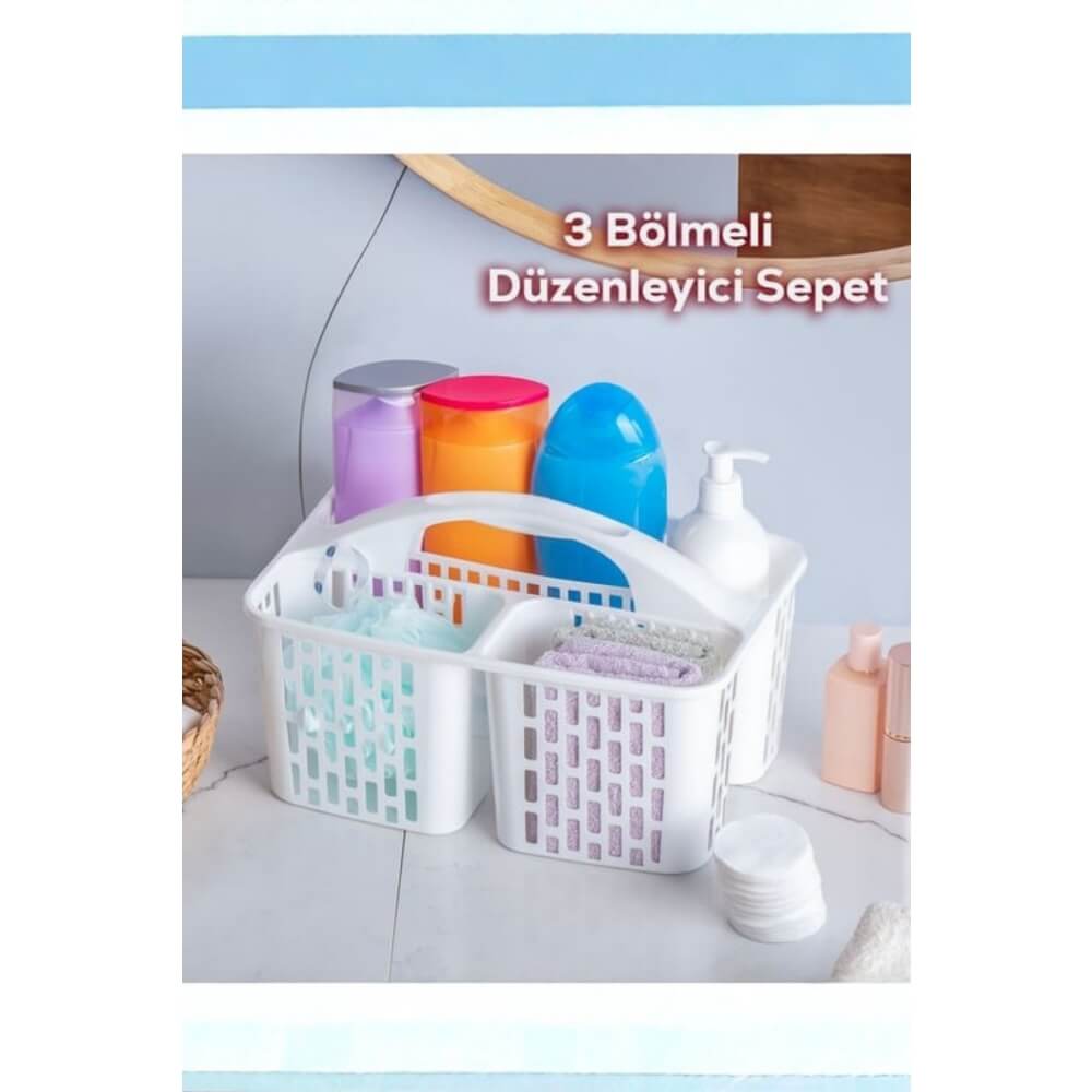 Piev Üç Bölmeli Çok Fonksiyonlu Mutfak  ve Banyo Dolap Düzenleyici Sepet​​​​​​​ P5474