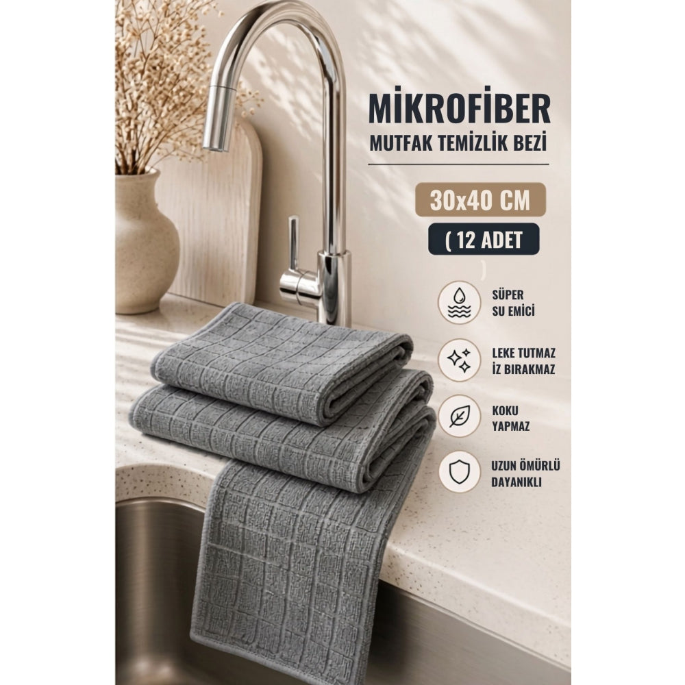 Piev Mikrofiber Temizlik Bezi 12 li P5501