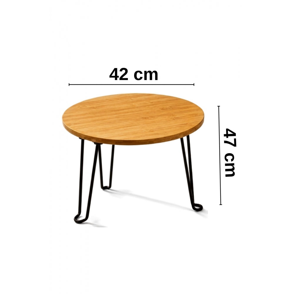 Piev Bambu Tepsi Katlanır Metal Ayaklı Çok Amaçlı Sehpa 44 Cm P5506