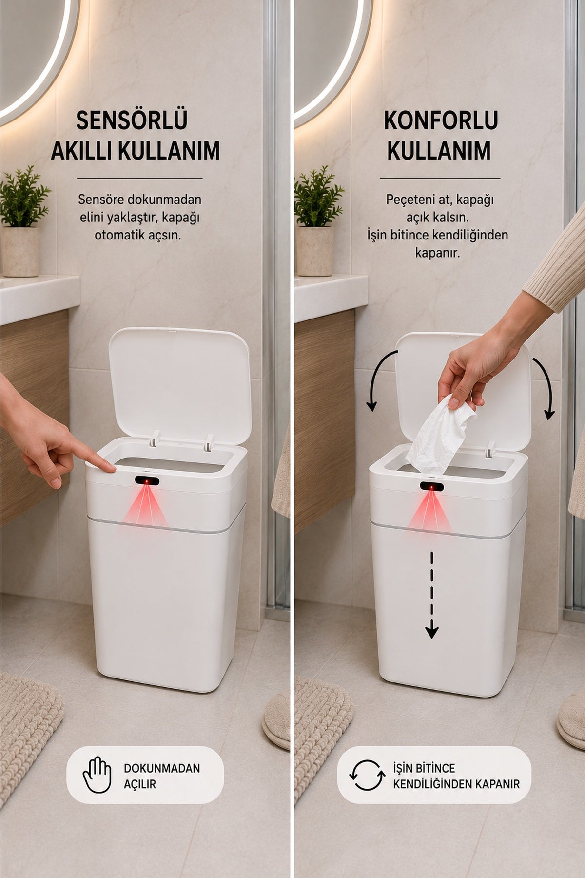 Piev Sensörlü Çöp kovası