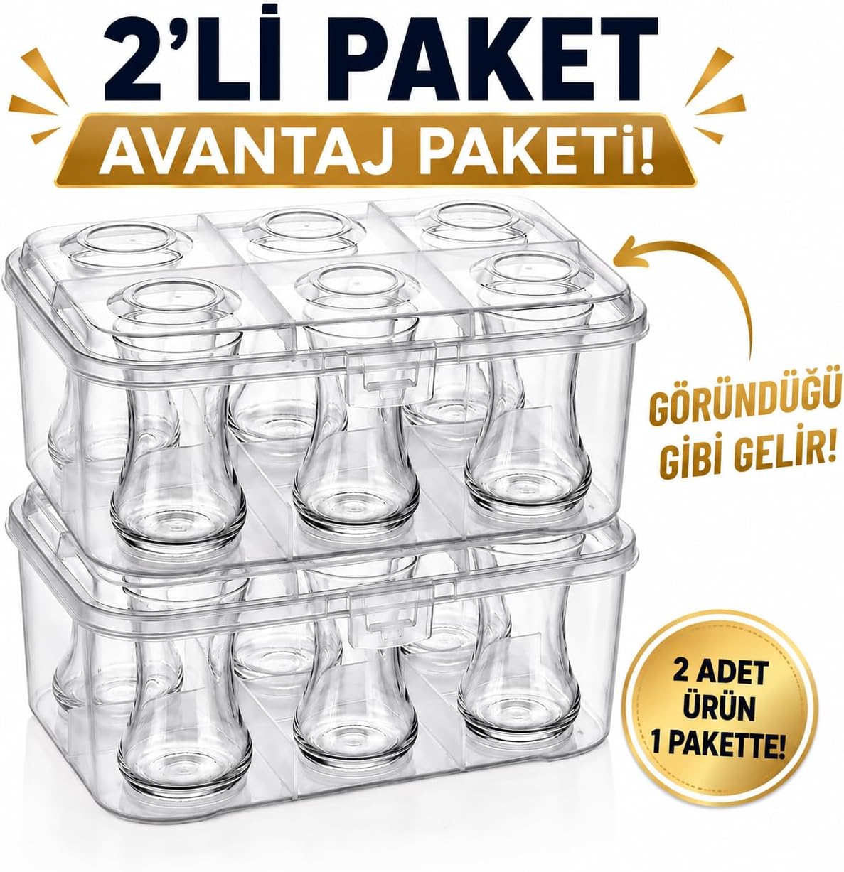 Piev Urve 6 Gözlü Bardak Taşıma Kutusu ( 2'Lİ )