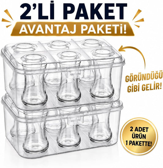 Piev Urve 6 Gözlü Bardak Taşıma Kutusu ( 2'Lİ )