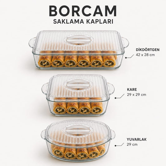 Piev Cam Kapak Seti (Kare/Dikdörtgen/Yuvarlak)